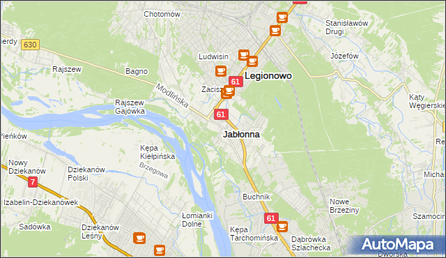 mapa Jabłonna powiat legionowski, Jabłonna powiat legionowski na mapie Targeo