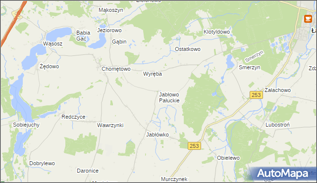 mapa Jabłowo Pałuckie, Jabłowo Pałuckie na mapie Targeo