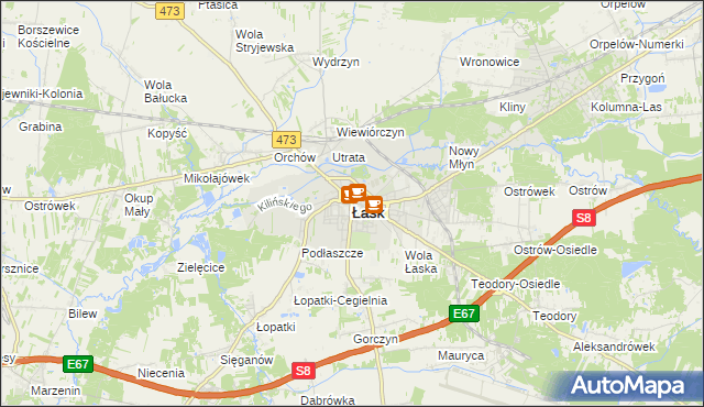 mapa Łask, Łask na mapie Targeo