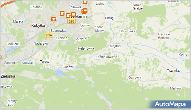 mapa Leśniakowizna, Leśniakowizna na mapie Targeo