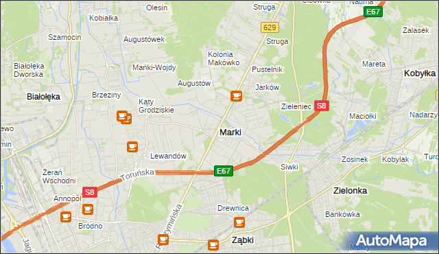 mapa Marki powiat wołomiński, Marki powiat wołomiński na mapie Targeo