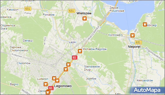 mapa Michałów-Reginów, Michałów-Reginów na mapie Targeo