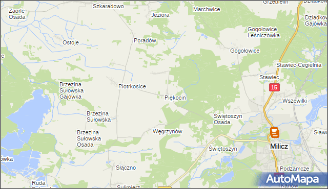 mapa Piękocin, Piękocin na mapie Targeo