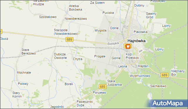 mapa Progale, Progale na mapie Targeo