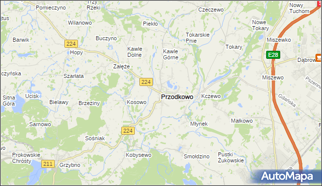 mapa Przodkowo, Przodkowo na mapie Targeo