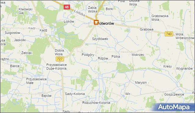 mapa Rdzów, Rdzów na mapie Targeo