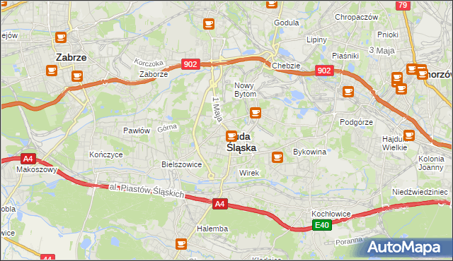 mapa Rudy Śląskiej, Ruda Śląska na mapie Targeo