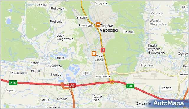 mapa Wola Cicha, Wola Cicha na mapie Targeo