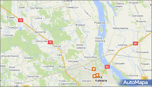 mapa Wólka Załęska gmina Góra Kalwaria, Wólka Załęska gmina Góra Kalwaria na mapie Targeo