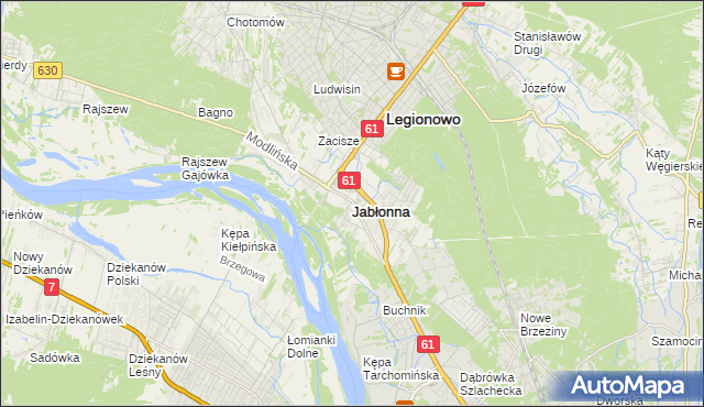 mapa Jabłonna powiat legionowski, Jabłonna powiat legionowski na mapie Targeo