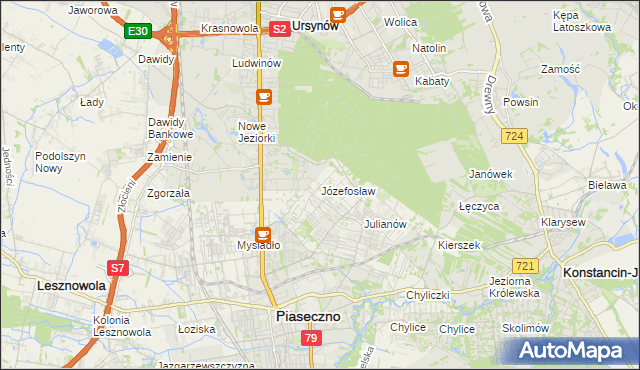 mapa Józefosław, Józefosław na mapie Targeo