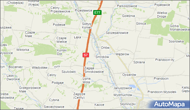 mapa Smroków, Smroków na mapie Targeo