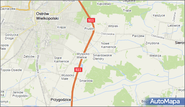 mapa Smardowskie Olendry, Smardowskie Olendry na mapie Targeo