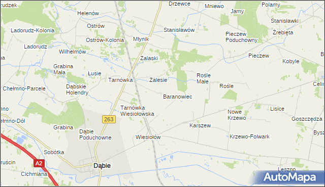mapa Baranowiec, Baranowiec na mapie Targeo