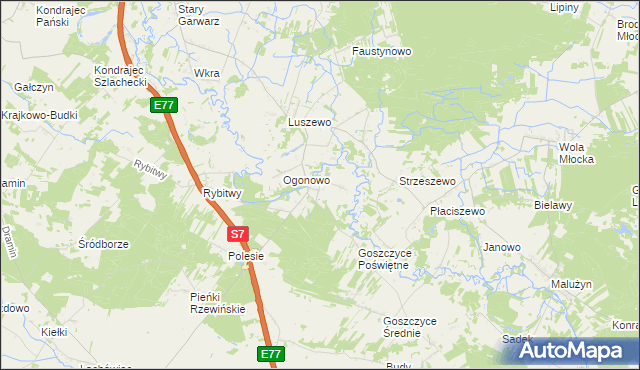 mapa Dziektarzewo, Dziektarzewo na mapie Targeo