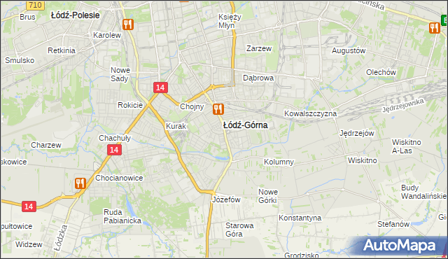mapa Górna gmina Łódź, Górna gmina Łódź na mapie Targeo
