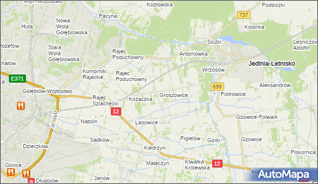 mapa Groszowice, Groszowice na mapie Targeo