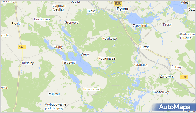 mapa Kopaniarze, Kopaniarze na mapie Targeo
