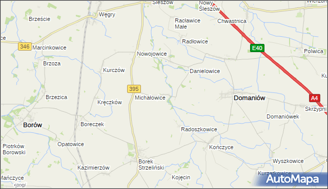 mapa Kuchary gmina Domaniów, Kuchary gmina Domaniów na mapie Targeo