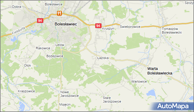 mapa Łaziska gmina Bolesławiec, Łaziska gmina Bolesławiec na mapie Targeo