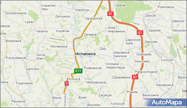 mapa Masłomiąca, Masłomiąca na mapie Targeo