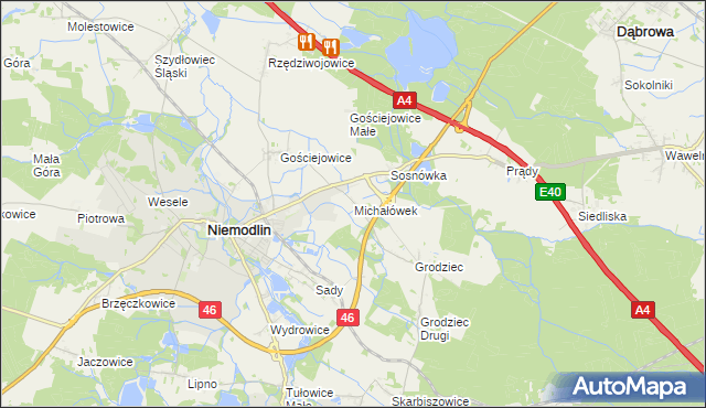 mapa Michałówek gmina Niemodlin, Michałówek gmina Niemodlin na mapie Targeo