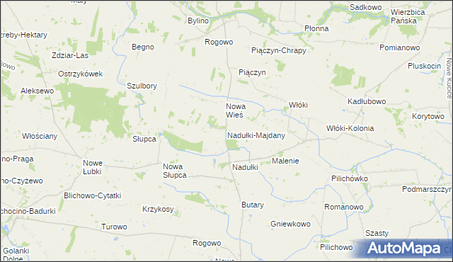 mapa Nadułki-Majdany, Nadułki-Majdany na mapie Targeo