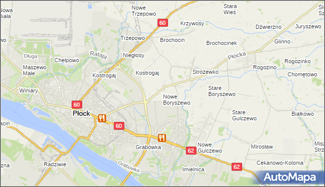 mapa Nowe Boryszewo, Nowe Boryszewo na mapie Targeo