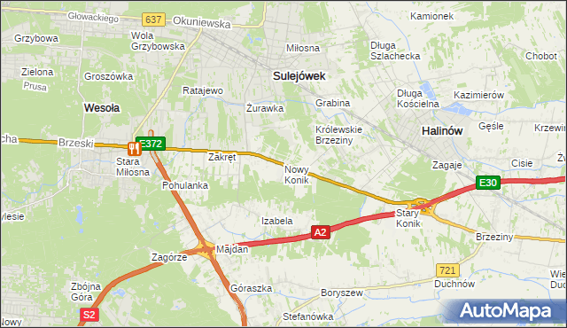 mapa Nowy Konik, Nowy Konik na mapie Targeo