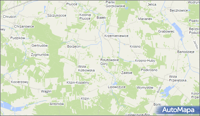 mapa Rdułtowskie Góry, Rdułtowskie Góry na mapie Targeo
