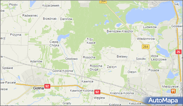 mapa Rosocha-Kolonia, Rosocha-Kolonia na mapie Targeo