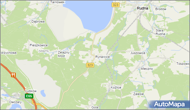 mapa Rynarcice gmina Rudna, Rynarcice gmina Rudna na mapie Targeo