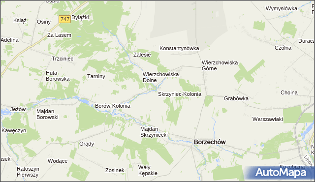 mapa Skrzyniec-Kolonia, Skrzyniec-Kolonia na mapie Targeo