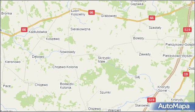 mapa Skrzypki Małe, Skrzypki Małe na mapie Targeo