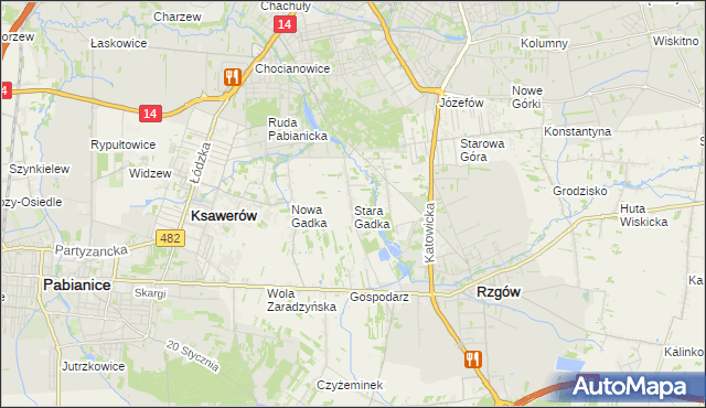 mapa Stara Gadka, Stara Gadka na mapie Targeo