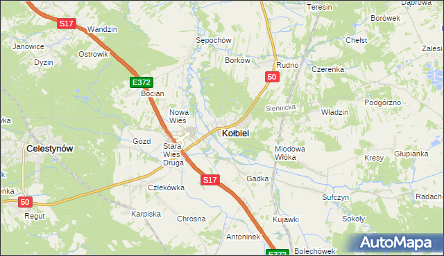 mapa Kołbiel, Kołbiel na mapie Targeo