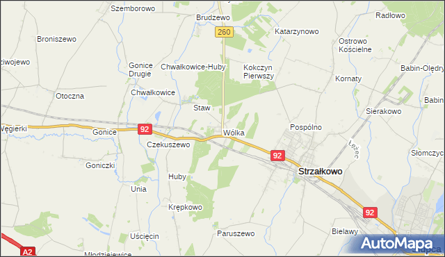 mapa Wólka gmina Strzałkowo, Wólka gmina Strzałkowo na mapie Targeo