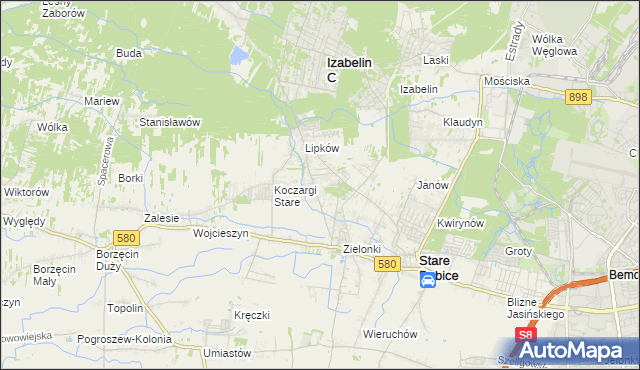 mapa Zielonki-Wieś, Zielonki-Wieś na mapie Targeo