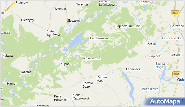 mapa Chorab gmina Wąpielsk, Chorab gmina Wąpielsk na mapie Targeo