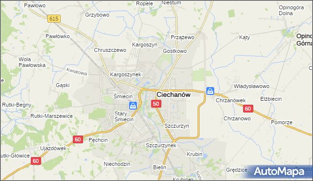 mapa Ciechanów, Ciechanów na mapie Targeo
