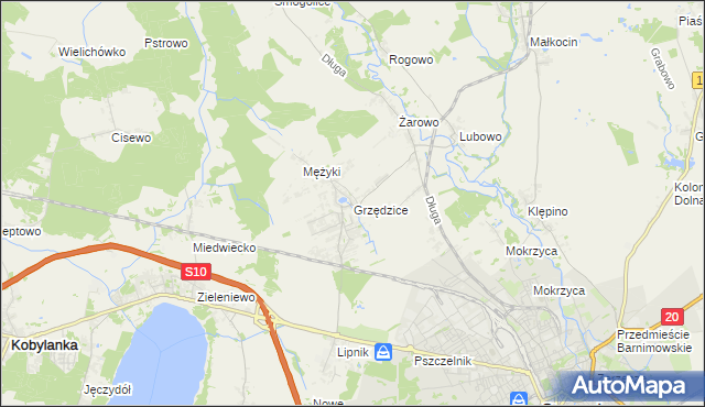 mapa Grzędzice, Grzędzice na mapie Targeo