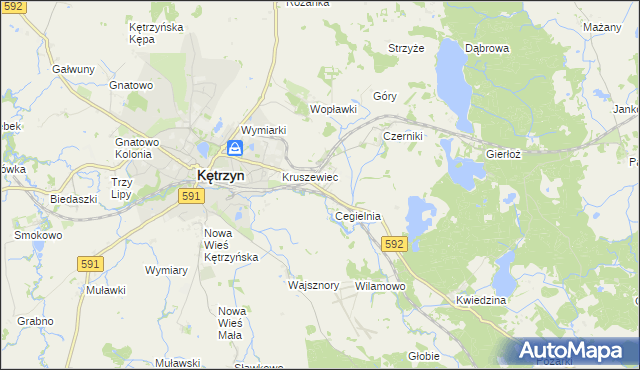 mapa Karolewo gmina Kętrzyn, Karolewo gmina Kętrzyn na mapie Targeo