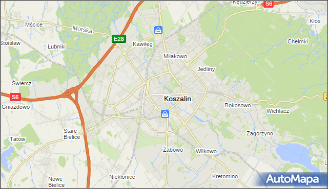 mapa Koszalina, Koszalin na mapie Targeo