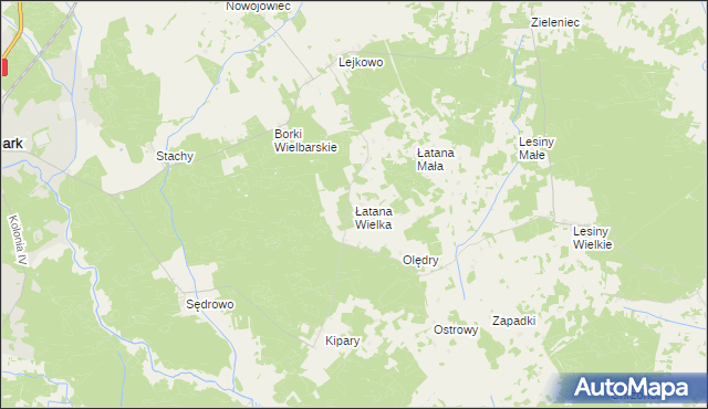 mapa Łatana Wielka, Łatana Wielka na mapie Targeo