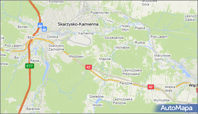 mapa Majków, Majków na mapie Targeo