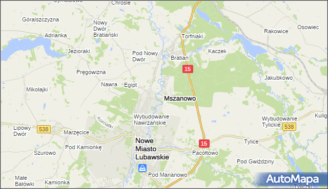 mapa Mszanowo, Mszanowo na mapie Targeo