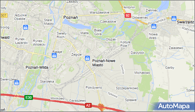 mapa Nowe Miasto gmina Poznań, Nowe Miasto gmina Poznań na mapie Targeo