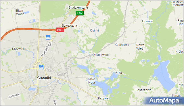 mapa Okuniowiec, Okuniowiec na mapie Targeo