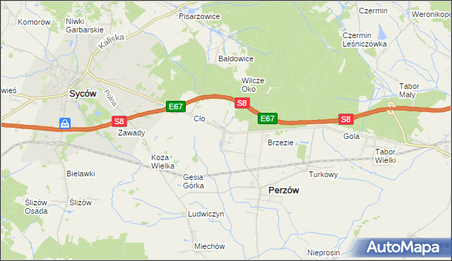 mapa Słupia pod Bralinem, Słupia pod Bralinem na mapie Targeo