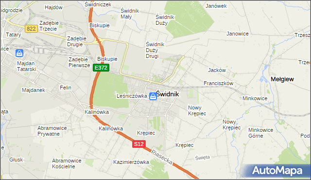 mapa Świdnika, Świdnik na mapie Targeo